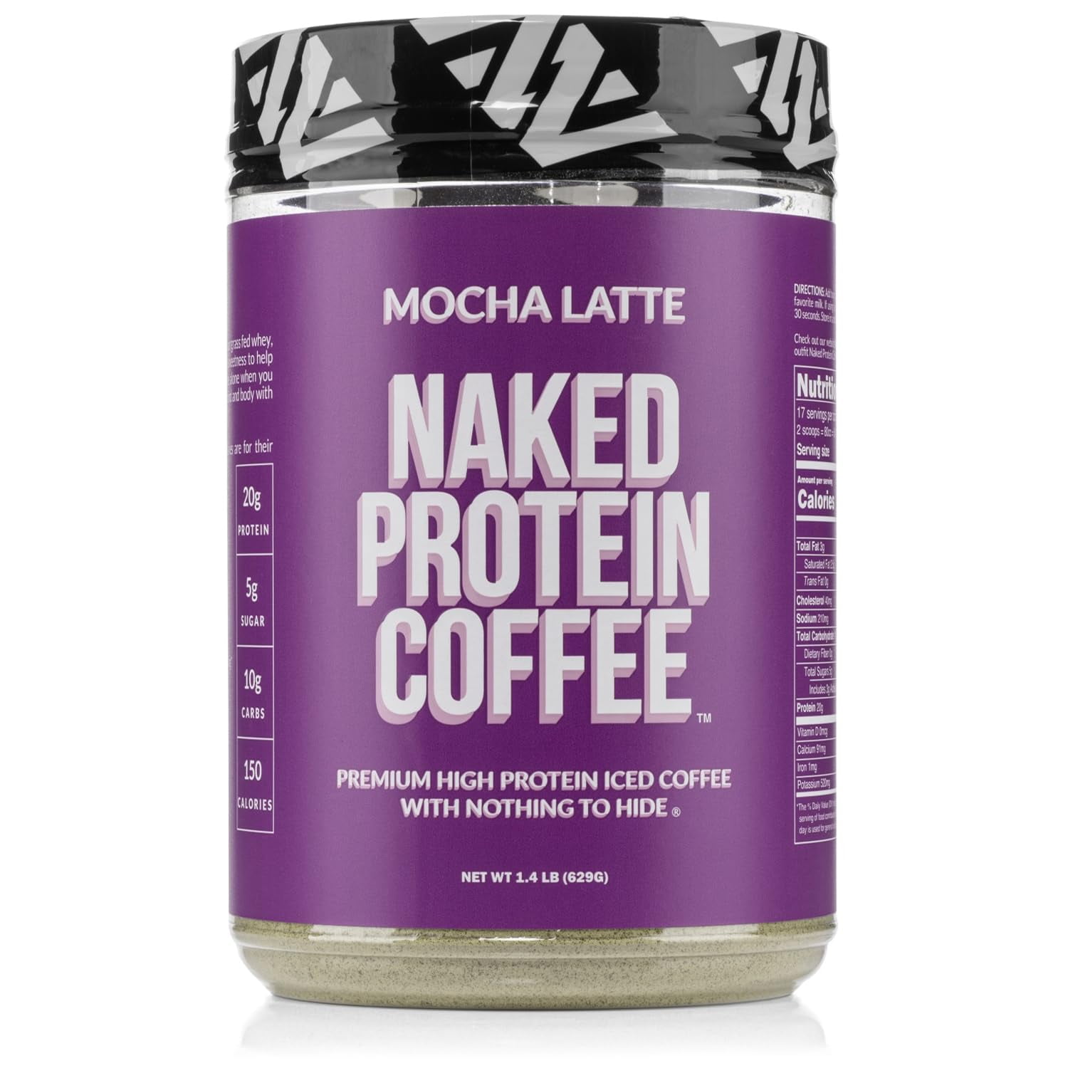 NAKED Mocha Latte Protein Coffee Premium Instant Coffee Protein