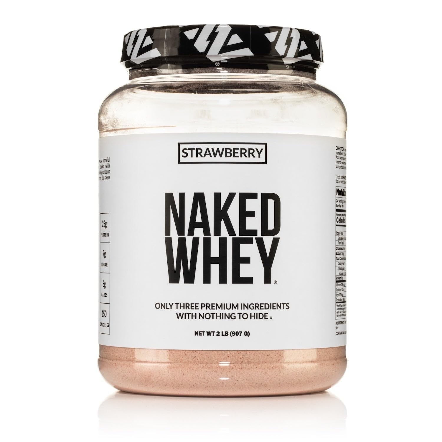NAKED Strawberry Whey Protein Powder, Only 3 Ingredients, 25g Grass Fed Whey Protein Powder, Aid Muscle Growth & Recovery - 24 Servings