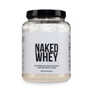 NAKED Whey 2LB 100% Grass Fed Whey Protein Powder - Only 1 Ingredient, Unflavored Whey Protein, Undenatured, Gluten Free, Soy Free, No GMOs, No Preservatives