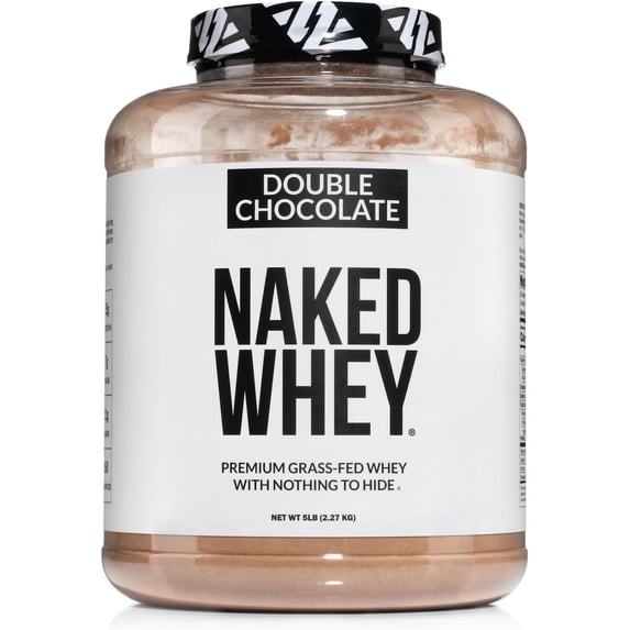 NAKED Whey Double Chocolate Grass Fed Whey Protein Powder, No GMO, No Soy, and Gluten Free. Nothing Artificial, Aid Growth and Recovery - 53 Servings
