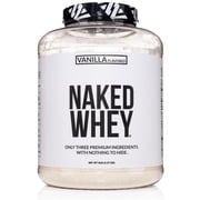 NAKED Whey Vanilla Protein - All Natural Grass Fed Whey Protein Powder + Vanilla + Coconut Sugar- 5Lb Bulk, GMO-Free, Soy Free, Gluten Free. Aid Muscle Recovery - 61 Servings