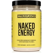 NAKED nutrition Citrus Naked Energy - Citrus Flavored Clean Pre Workout Supplement for Men and Women, Vegan Friendly, No Added Sweeteners, Colors Or Flavors - 30 Servings