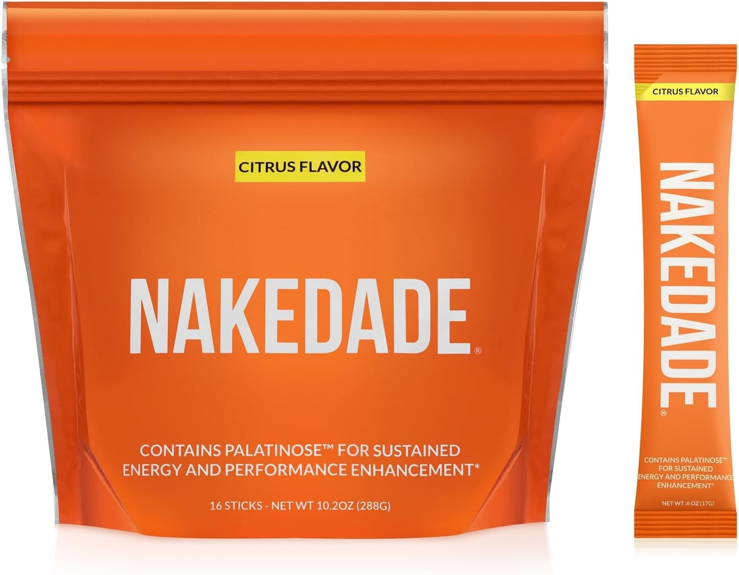 NAKED nutrition Nakedade – Performance Enhancing Sports Drink Powder - Citrus Flavor Electrolyte Powder – No GMOs or Artificial Sweeteners, Gluten-Free, Soy-Free, Dairy-Free –