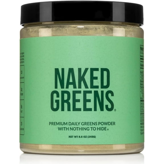 NAKED nutrition Super Greens Powder Organic Greens Supplement - Only 10 Premium Ingredients - Vegan, Non-GMO, Prebiotic and Probiotic - 35 Servings