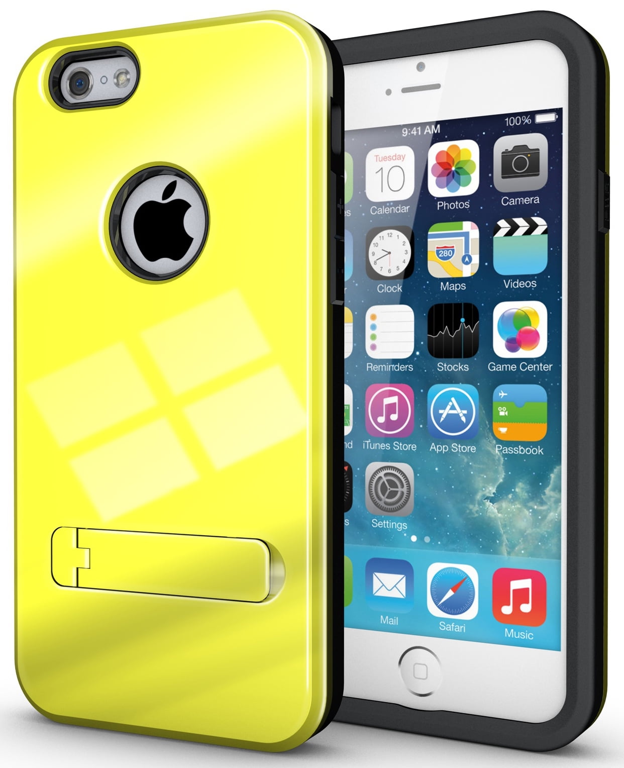 NAKEDCELLPHONE YELLOW SLIM TOUGH SHIELD GLOSSY ARMOR HYBRID CASE