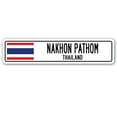 thumbnail image 1 of NAKHON PATHOM THAILAND Street Sign Thai flag city country road wall gift, 1 of 5