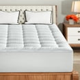 NAKTO Full Size Pillow Top Mattress Pad Protector with Cotton Surface