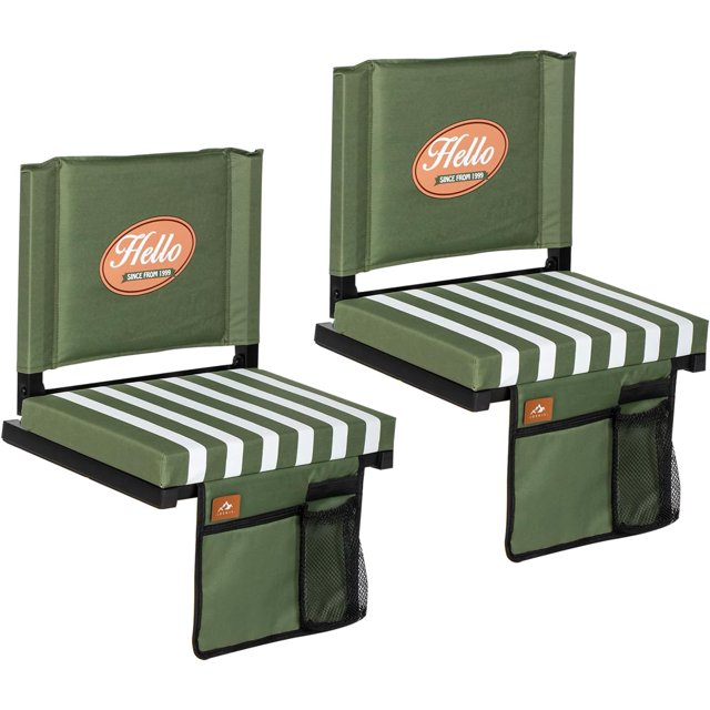 NALONE 2 Pack Stadium Seats for Bleachers with Back Support, Bleacher