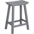 thumbnail image 1 of NALONE 24 Inch Outdoor Bar Stool, HDPE Bar Chairs with Footrest, Weather Resistant Waterproof Bar Stools Outside Bar Height Stools for Bar, Kitchen Counter, Yard, Balcony (Grey, 24'' Barstools), 1 of 9