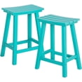 thumbnail image 1 of NALONE 24 Inch Outdoor Bar Stools Set of 2, HDPE Bar Chairs with Footrest, Weather Resistant Barstools Outside Bar Height Stools for Bar, Kitchen Counter, Balcony (Aruba, 24'' Barstools Set of 2), 1 of 10