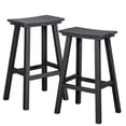 thumbnail image 1 of NALONE 29 Inch Outdoor Bar Stools Set of 2, HDPE Bar Chairs, Weather Resistant Barstools Outside Bar Height Stools for Bar, Kitchen Counter, Balcony (Black, 29'' Barstools Set of 2), 1 of 9