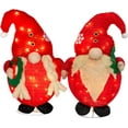 thumbnail image 1 of NALONE 2Pcs Lighted Gnomes Christmas Decorations with Timer, Pre-Lit Plush Collapsible Gnomes Decorations with Battery Operated, Holiday Decor Indoor Outdoor for Festival Party Lawn Garden Porch, 1 of 8