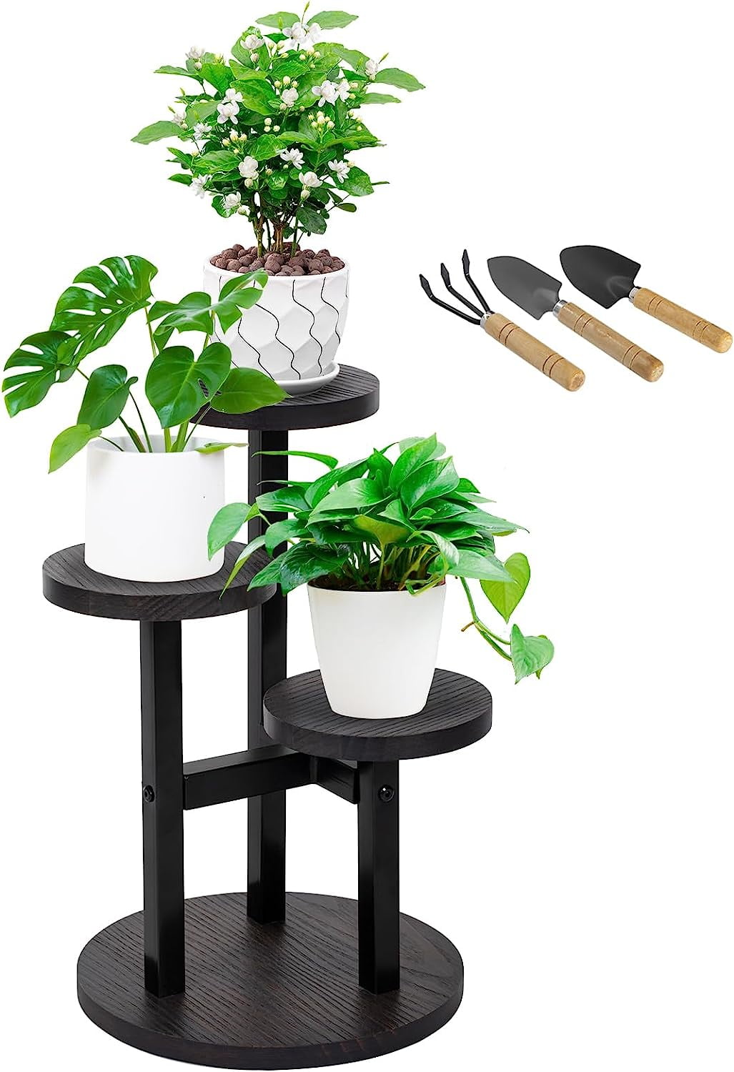 4 Tier/6 Tier Black Wrought Iron Flower Stand & Plant Stand Shelf Flower Pot Flower Display Stand For Balcony Terrace Indoor Outdoor 4 Tier/6 Tier Black Wrought Iron Flower Stand & Plant Stand Shelf Flower Pot Flower Display Stand For Balcony Terrace Indoor Outdoor