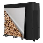 NALONE 4FT Outdoor Firewood Rack Logs Rack Holders with Cover&Carry Bag Heavy Duty Square Strong Stand Rack with Waterproof Cover for Fireplace Fire Pits Wood Pile Storage Holder Lumber Rack