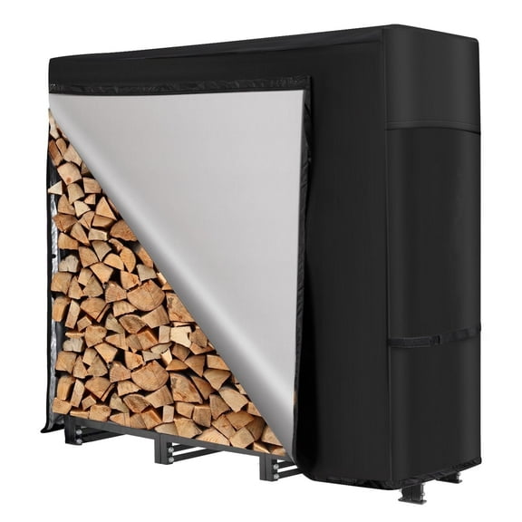 NALONE 4FT Outdoor Firewood Rack Logs Rack Holders with Cover&Carry Bag Heavy Duty Square Strong Stand Rack with Waterproof Cover for Fireplace Fire Pits Wood Pile Storage Holder Lumber Rack