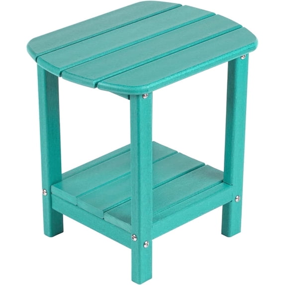 Nalone Adirondack Side Table 16.5" Outdoor Side Table HDPE Plastic Double Adirondack End Table Small Table for Patio (Aruba)