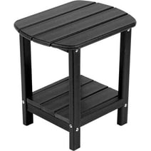 NALONE Adirondack Side Table 16.5" Outdoor Side Table HDPE Plastic Double Adirondack End Table Small Table for Patio (Black)