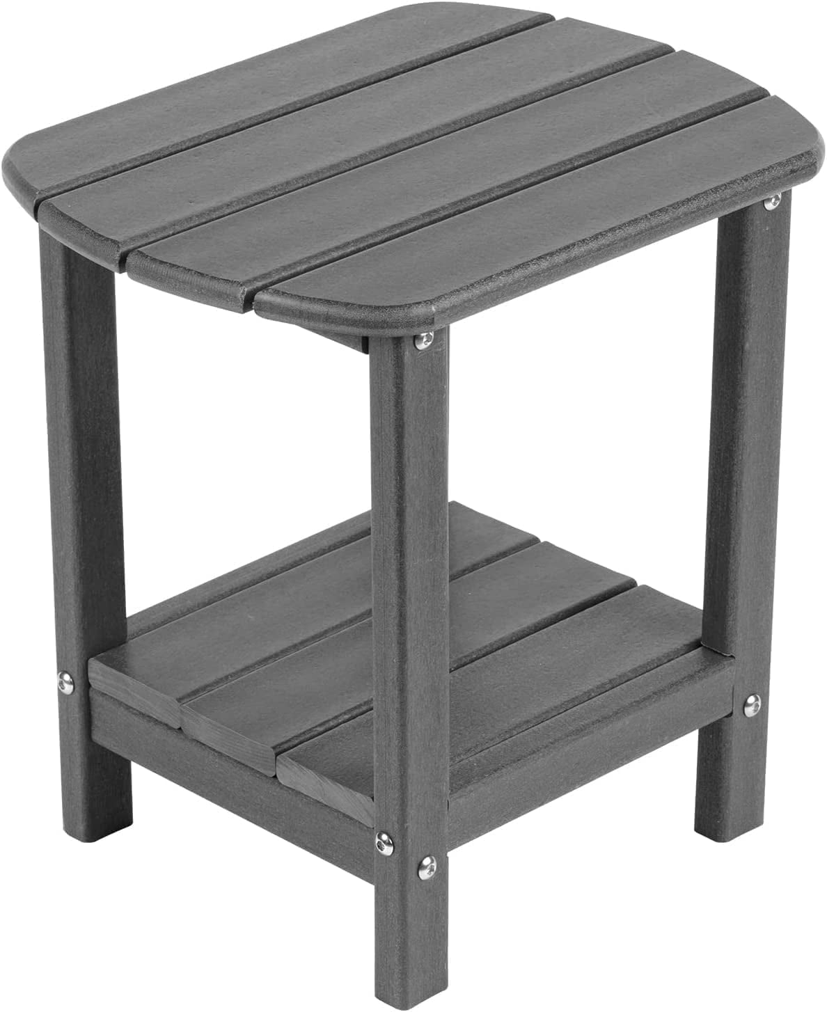 Nalone End Table Adirondack Small Side Table 16.5" Outdoor HDPE Plastic Small End Table for Home Living Room Bedroom Patio Farmhouse (Grey)