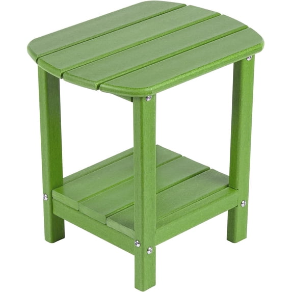 Nalone End Table Adirondack Small Side Table 16.5" Outdoor HDPE Plastic Small End Table for Home Living Room Bedroom Patio Farmhouse (Lime)