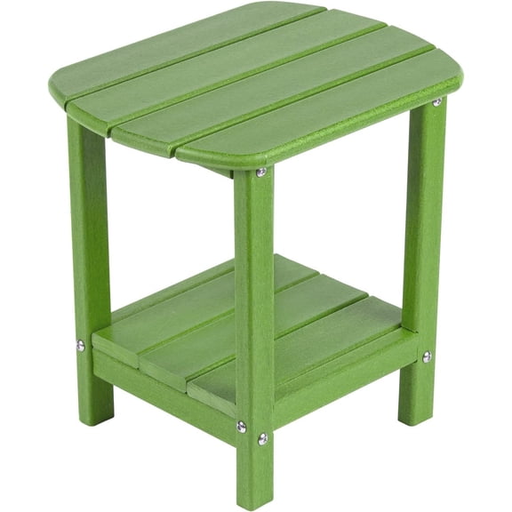 Nalone End Table Adirondack Small Side Table 16.5" Outdoor HDPE Plastic Small End Table for Home Living Room Bedroom Patio Farmhouse (Lime)