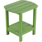 Nalone End Table Adirondack Small Side Table 16.5" Outdoor HDPE Plastic Small End Table for Home Living Room Bedroom Patio Farmhouse Lime