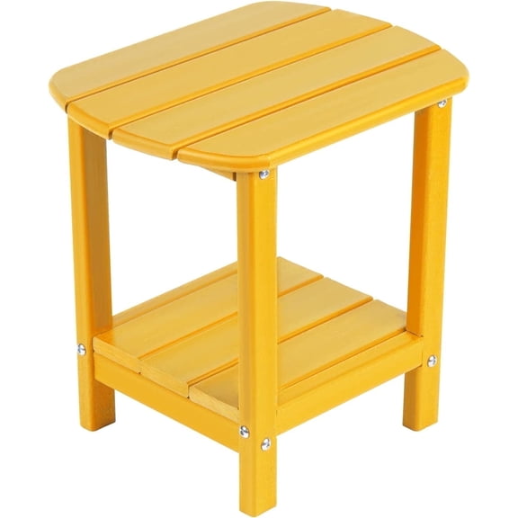 Nalone End Table Adirondack Small Side Table 16.5" Outdoor HDPE Plastic Small End Table for Home Living Room Bedroom Patio Farmhouse (Tangerine)