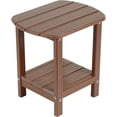 thumbnail image 1 of Nalone Adirondack Side Table 16.5" Outdoor Side Table HDPE Plastic Double Adirondack End Table Small Table for Patio (Wood), 1 of 7