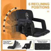 NALONE Folding Stadium Seat 20.5 inch Wide Stadium Chairs for Bleachers Portable with Back Supports Thick Padded Cushion Armrests Reclining