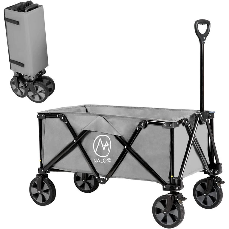 Antifir Collapsible Wagon with Large Capacity, Utility Wagons  Carts Heavy Duty Foldable, Portable Folding Wagon with All-Terrain Wheels  for Grocery Gardening Sports Shopping Fishing(Gray) : Patio, Lawn & Garden