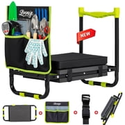 NALONE Garden Kneeler and Seat, Foldable 2-in-1 Kneeling Bench for Gardening, Thick Cushion Garden Kneeler with Tool Pouch, Supports 300lbs, Gardening Stool Gifts for Seniors