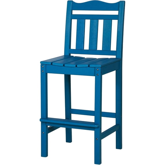 NALONE Outdoor Bar Stool, HDPE Tall Adirondack Style Bar Chair, Weather Resistant Bar Height Chair for Balcony, Garden, Yard and Backyard(Navy Blue)