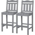 thumbnail image 1 of NALONE Outdoor Bar Stool, HDPE Tall Adirondack Style Bar Chair, Weather Resistant Bar Height Chair for Balcony, Garden, Yard and Backyard(Grey, Set of 2), 1 of 8