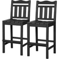 thumbnail image 1 of NALONE Outdoor Bar Stool, HDPE Tall Adirondack Style Bar Chair, Weather Resistant Bar Height Chair for Balcony, Garden, Yard and Backyard(Black, Set of 2), 1 of 8