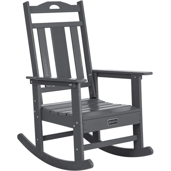 Nalone Rocking Chair, All Weather Resistant Rocking Chair for Porch and Garden Lawn, HDPE Material Oversized Patio Rocker Chair(Gray)