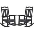 thumbnail image 1 of Nalone Outdoor Rocking Chair Set of 2, All Weather Resistant Rocking Chair for Porch and Garden Lawn, HDPE Material Oversized Patio Rocker Chair for Outdoor Rockers(Black), 1 of 8