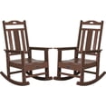 thumbnail image 1 of Nalone Outdoor Rocking Chair Set of 2, All Weather Resistant Rocking Chair for Porch and Garden Lawn, HDPE Material Oversized Patio Rocker Chair for Outdoor Rockers(Teak), 1 of 7