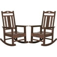 thumbnail image 1 of Nalone Outdoor Rocking Chair Set of 2, All Weather Resistant Rocking Chair for Porch and Garden Lawn, HDPE Material Oversized Patio Rocker Chair for Outdoor Rockers(Teak), 1 of 7