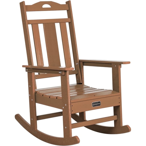 NALONE Outdoor Rocking Chair, All Weather Resistant Rocking Chair for Porch and Garden Lawn, HDPE Material Oversized Patio Rocker Chair for Outdoor Rockers(Brown)
