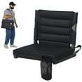 thumbnail image 1 of Nalone Stadium Seats for Bleachers with Back Support, Bleacher Seats with Backs and Extra Thick Padded Cushion, Includes Shoulder Straps Carry Handle, and Cup Holder Side Pockets (Black), 1 of 8
