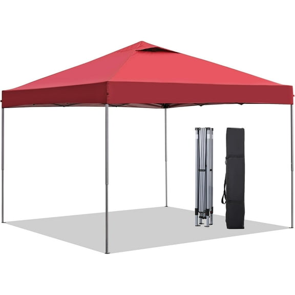 NALYL 10'x10' Pop Up Canopy Tent, Portable Gazebo, Outdoor Canopy for Events, Parties, Camping, Red