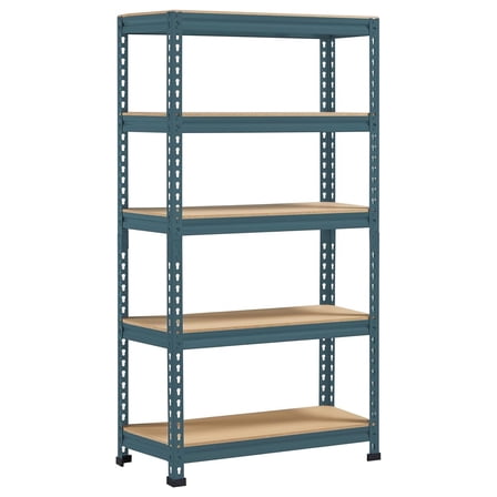 NALYL 5-Tier Utility Shelves, Metal Storage Shelves, Adjustable Shelving Units, Boltless Assembly, Garage Shelves Shed Shelving for Warehouse Shed Basement- Neptune Blue, 27.5 x 12x 60 Inch