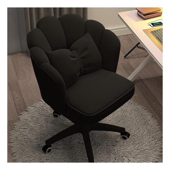 NALYL Chair with Wheels Velvet Petal Desk Chair Upholstered Tufted Home Office Chair for Women Girls, Height Adjustable Makeup Task Chair for Bedroom Living Room