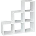 thumbnail image 1 of NALYL Cubeicals 3-2-1 Cube Storage Shelf Organizer Bookshelf, 3 Tier, Steps, Corner Unit, Easy Assembly, Wood, White Finish, 1 of 9