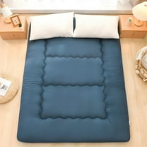 NALYL Japanese Foldable Futon Mattress – Thick Sleeping Tatami Mat & Portable Camping Pad for Small Apartments, Guest Rooms, Dorms & Outdoor Trips Blue