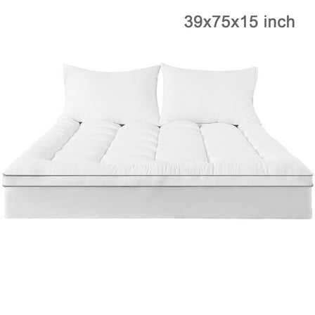 NALYL Mattress Topper, Extra Thick Pillowtop, Cooling and Plush Mattress Pad Cover Cotton Top Bed Topper Protector with Deep Pocket White