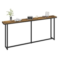 NALYL Narrow Console Table with Sturdy Metal Frame, 71 Inch Extra Long Entryway Sofa Table for Behind Couch, Hallway, Living Room, Rustic Brown