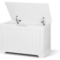 thumbnail image 1 of NALYL Storage Chest, 30 inches Toy Chest Box Organizer with 2 Safety Hinges, Wooden Entryway Storage Bench Simple Classic White, 1 of 9
