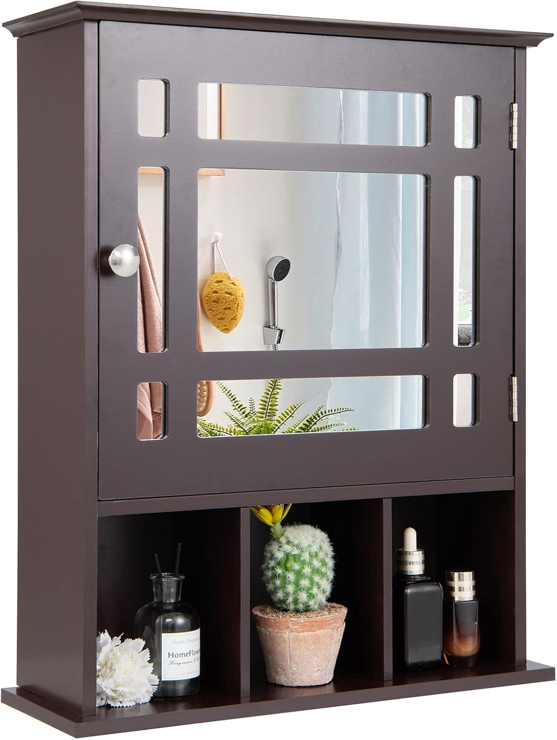 NALYL Wall-Mounted Bathroom Cabinet, 2-in-1 Storage Organizer with ...