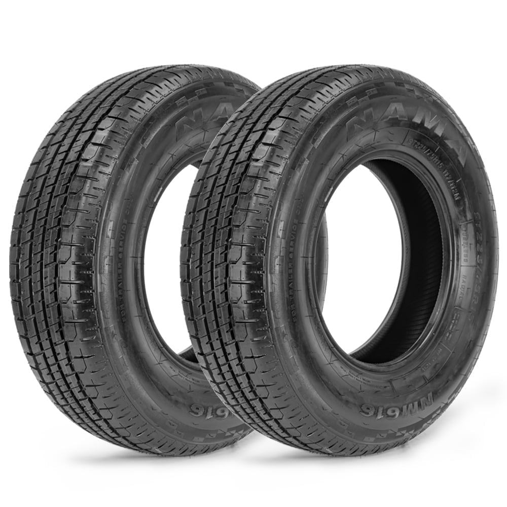 NAMA Set of 2 NM616 Semi-Steel Trailer Tires 205/75R15 10 Ply Heavy Duty Trailer Tires Load Range E