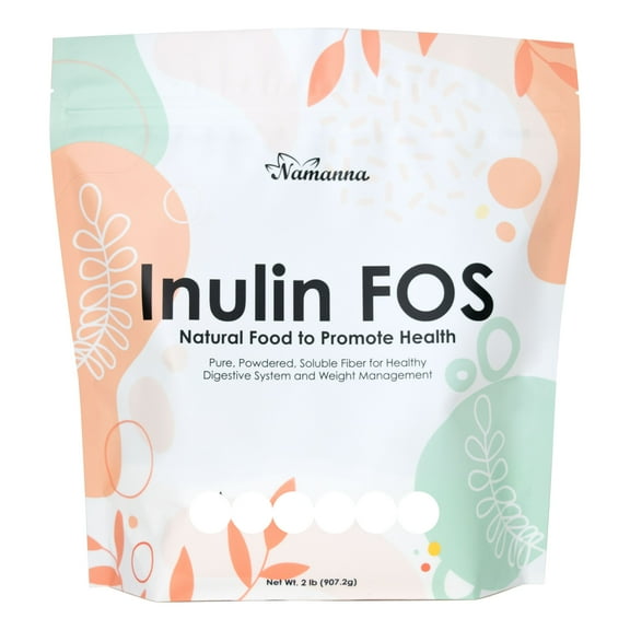 NAMANNA Inulin FOS Powder – Prebiotic Fiber for Gut Health, Chicory Root, Vegan, 2 lb